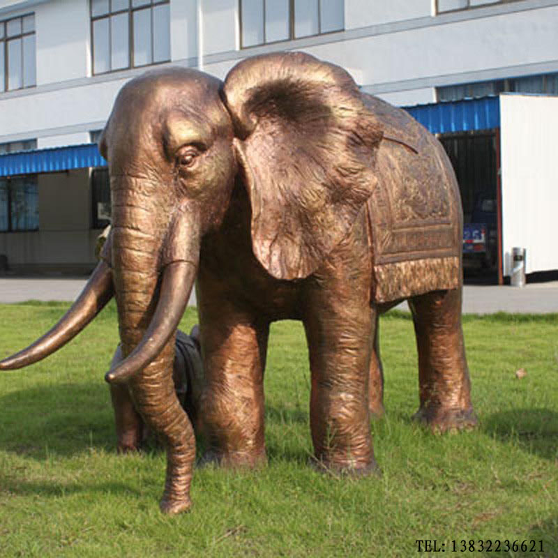 不锈钢玻璃钢定制动物雕塑大象