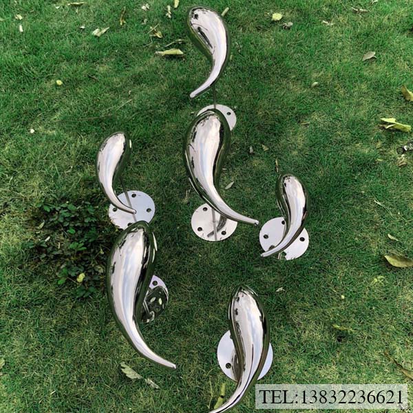 不锈钢雕塑定制镜面动物雕塑小鱼