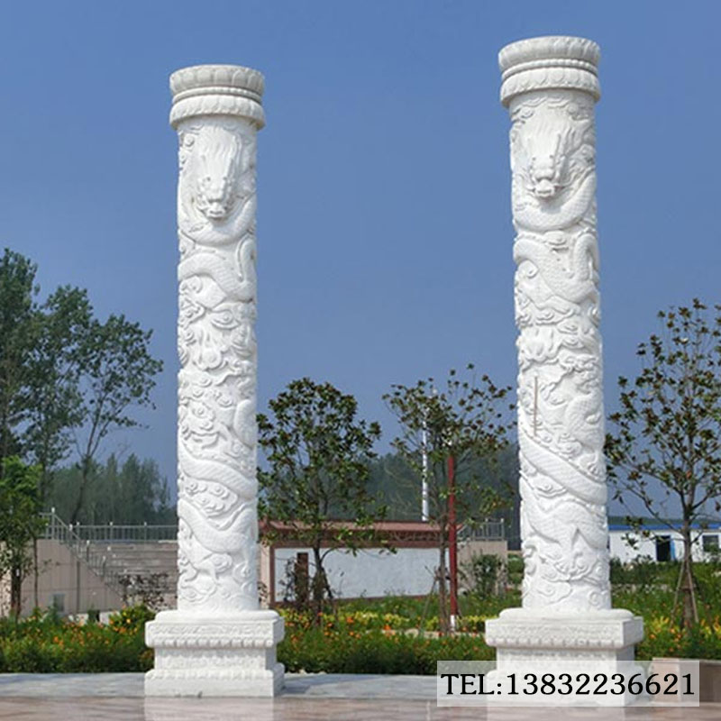 十二生肖石雕柱子
