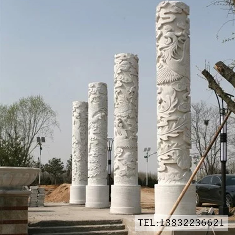 石雕龙柱罗马柱十二生肖石柱定制厂家