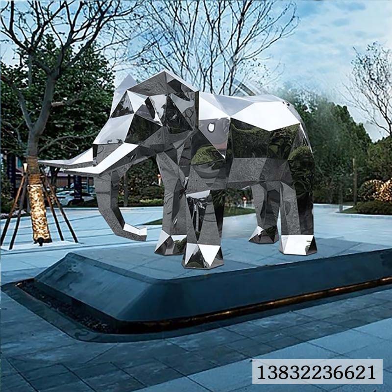 不锈钢大象动物雕塑定制
