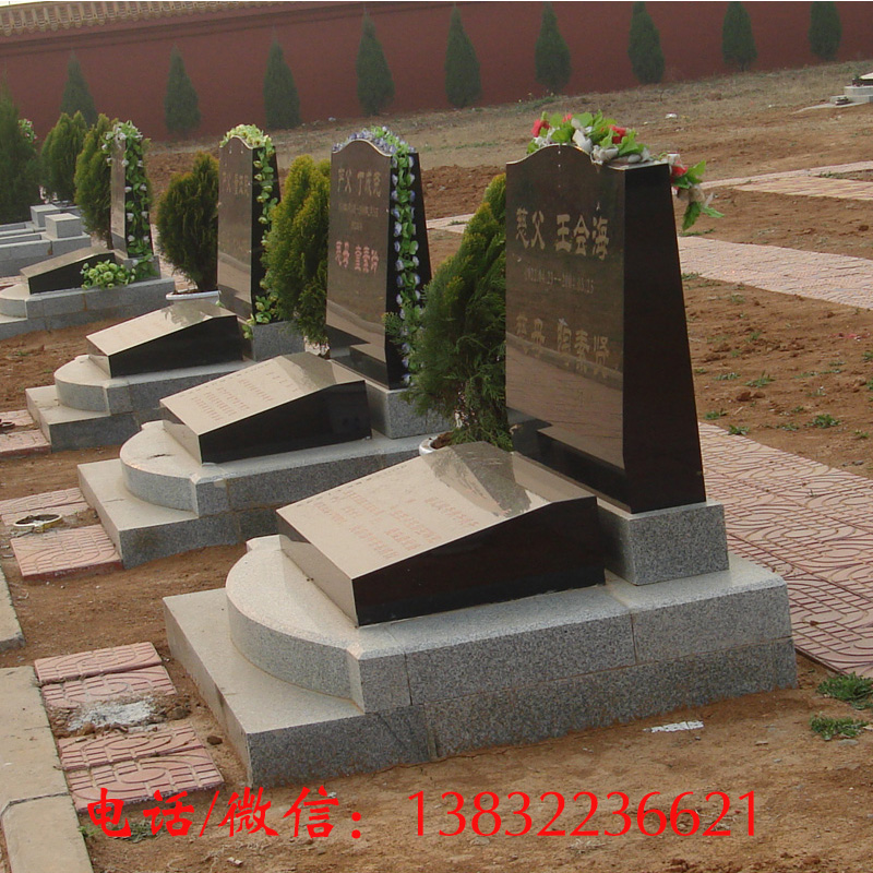 农村土葬墓碑花岗岩石碑中国黑现代中式墓碑定制墓碑