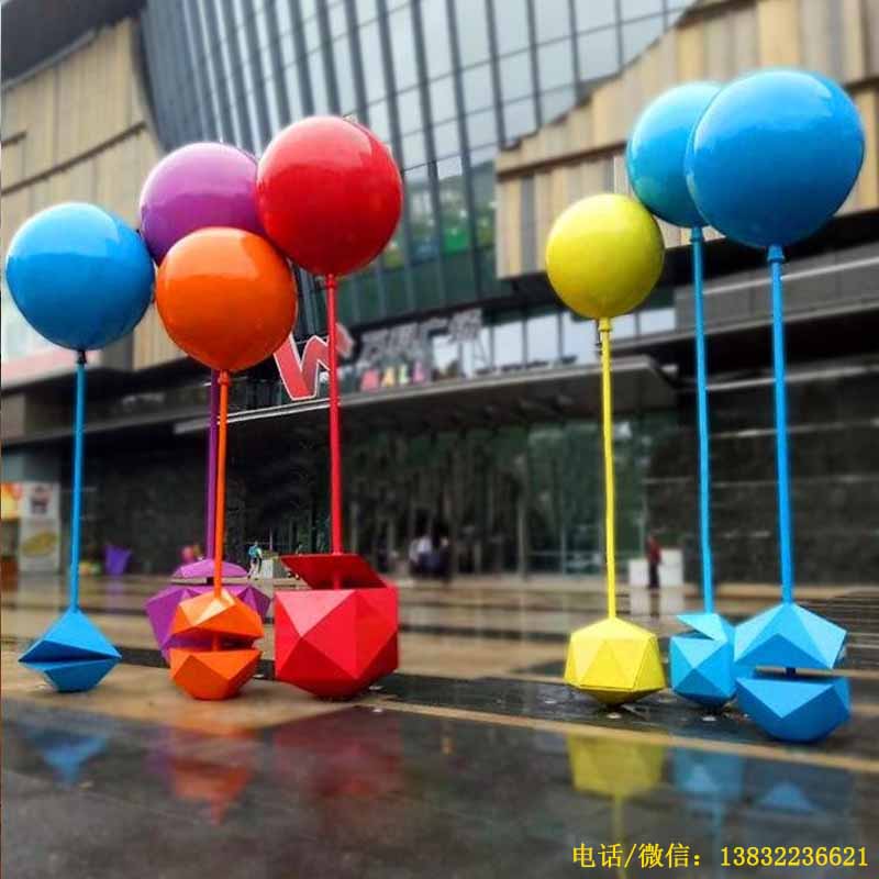 户外不锈钢玻璃钢几何气球雕塑定制厂家