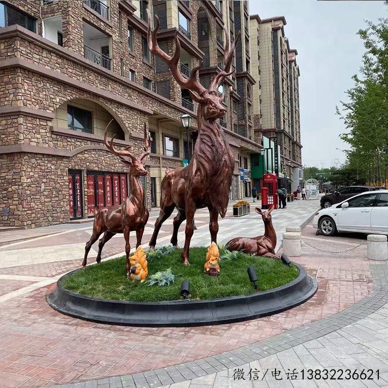 玻璃钢动物定制厂家鹿雕塑户外摆件